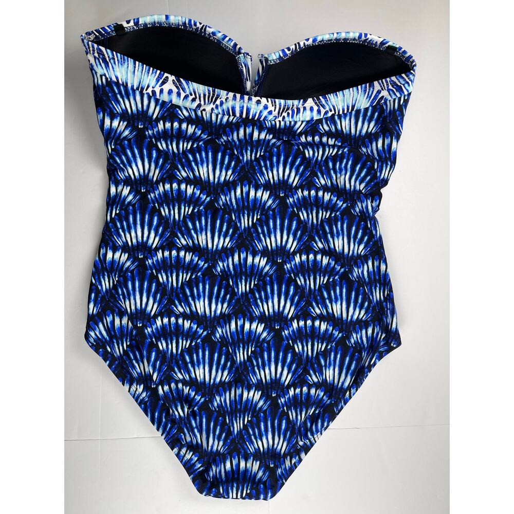 Tommy Bahama women’s size 12 Tideseashell Bandeau One-Piece Swimsuit New tie-dye - Picture 3 of 11